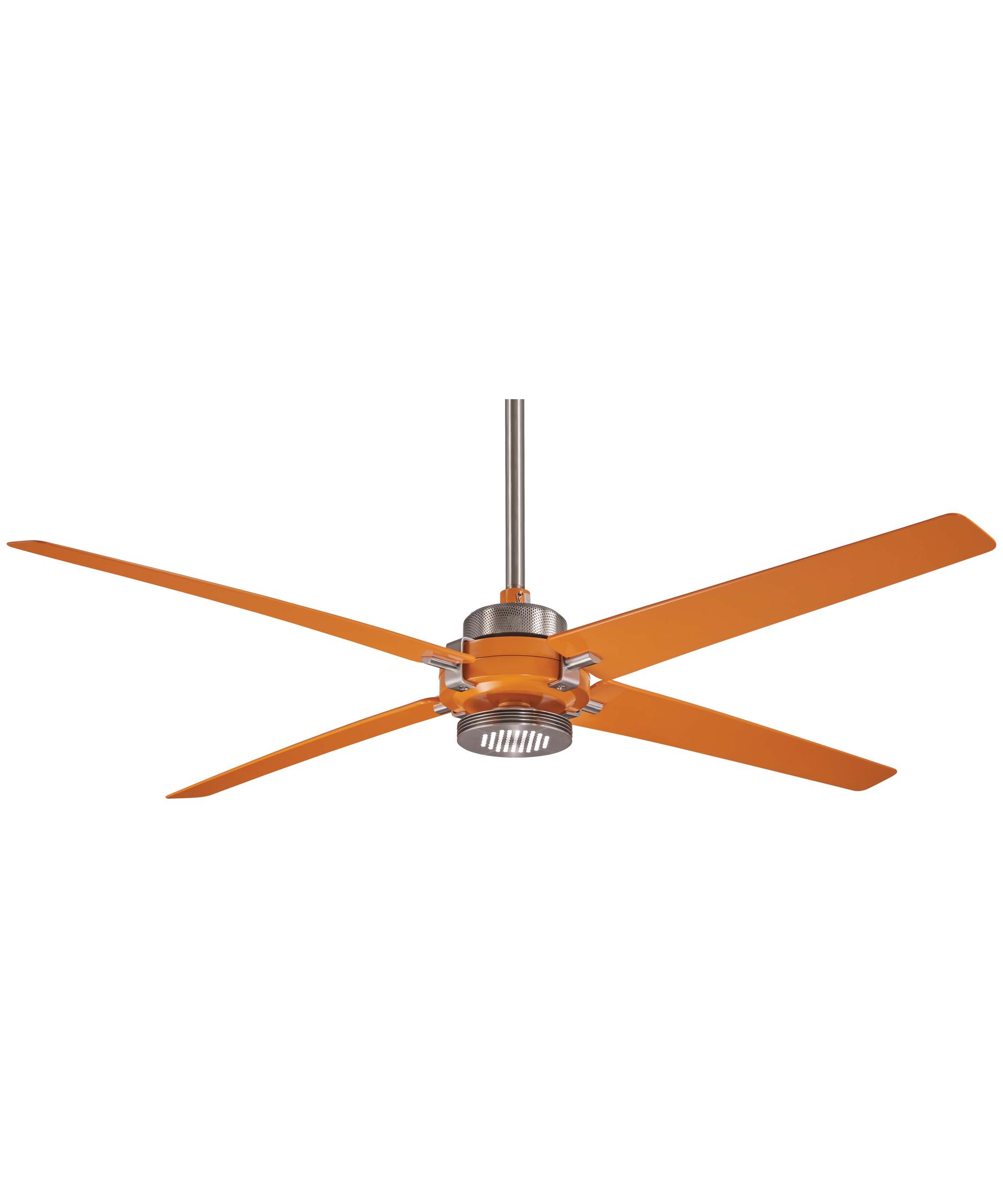 Minka Aire Spectre 60 Inch 4 Blade Ceiling Fan Capitol Lighting Shown In Brushed Nickel Orange Finish