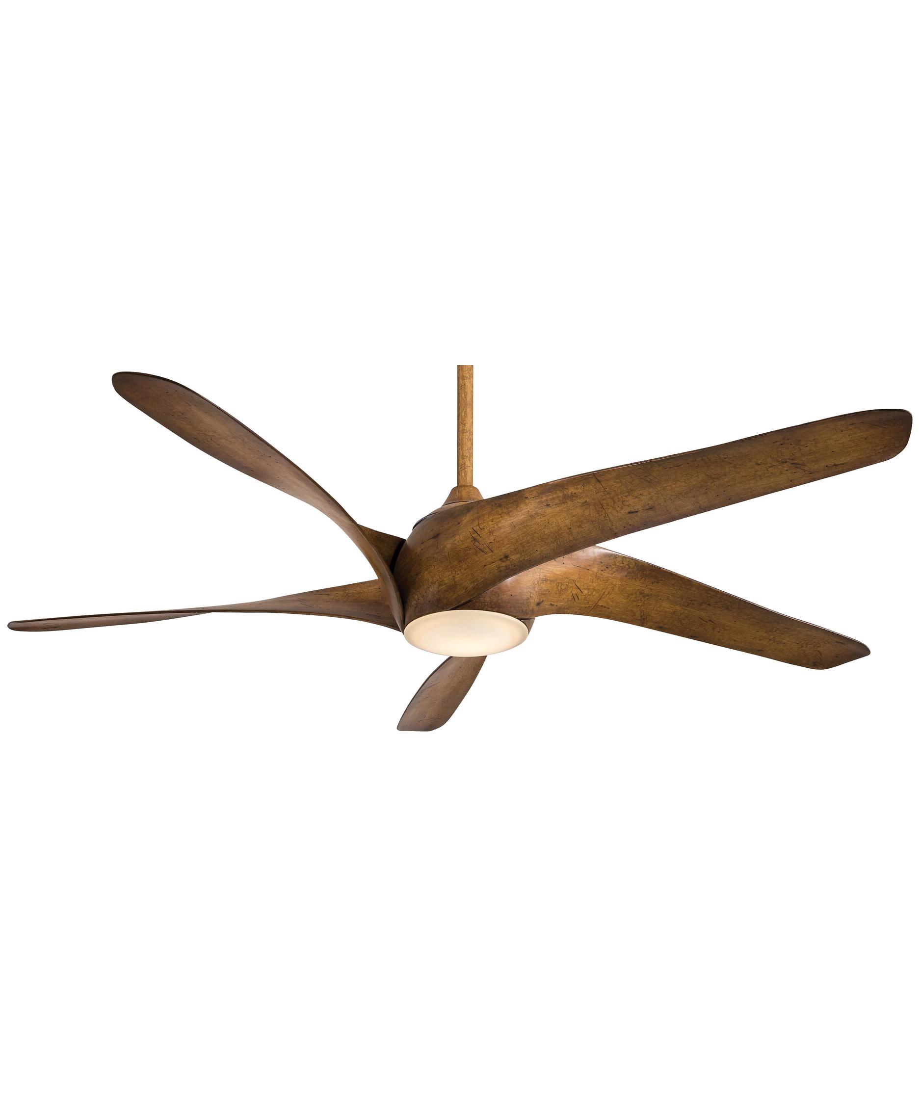 Minka Aire F905 Artemis Xl5 62 Inch 5 Blade Ceiling Fan Capitol Shown In Distressed Koa Finish And Tea Stain Glass