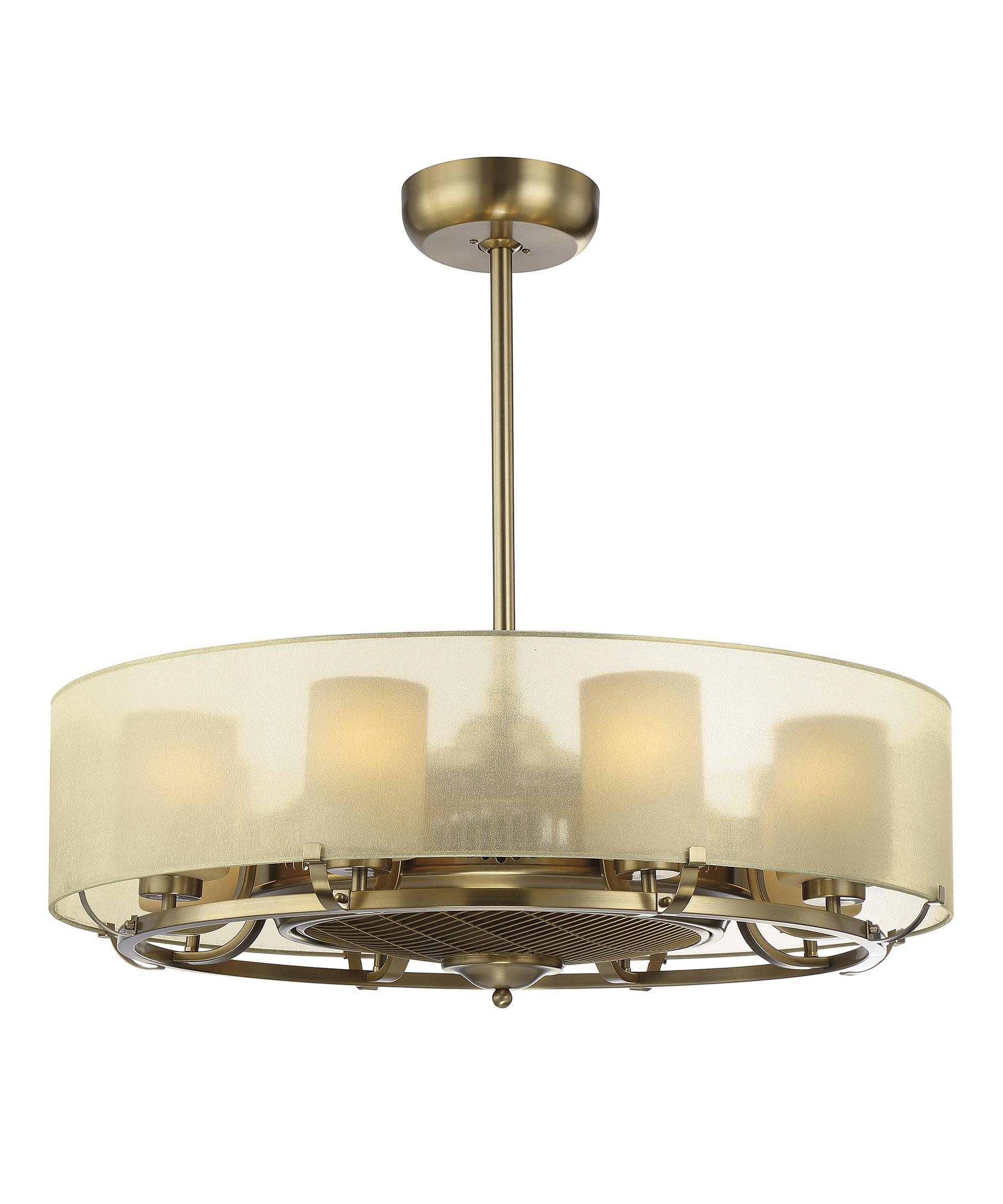Savoy House Vinton 32 Inch Chandelier Ceiling Fan Capitol Shown In Burnished Russett Finish Cream Glass And Shade